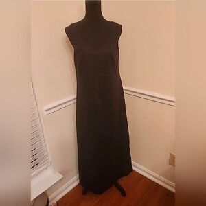 J Crew Linen Sleeveless Dress Maxi Sz 6 Black Lined